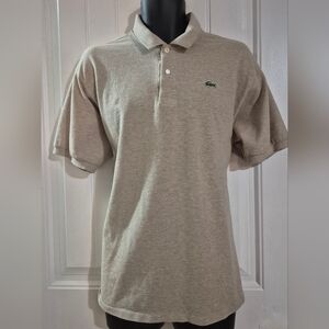 Mens Lacoste Heathered Light Beige Polo Size 3X